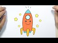 How to Draw a Cute Rocket ,Step by Step Easy Drawing Rocket