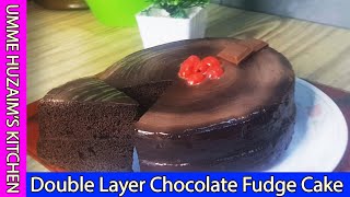 Double layer chocolate fudge cake with ...
