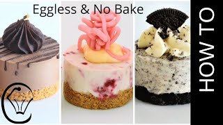 3 EASY Mini Cheesecakes No Bake Eggless Chocolate Raspberry Oreo