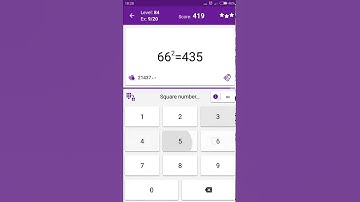 Math Tricks - Training mode - square numbers between 60 and 69 - level 084 (Number Keyboard)