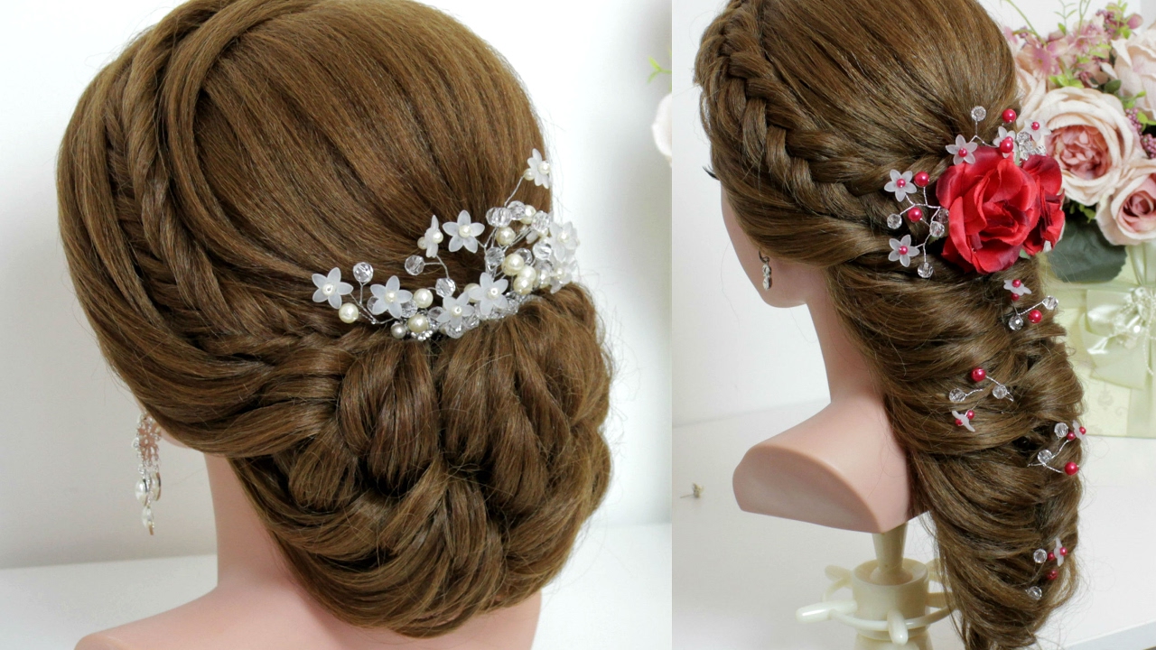 2 hairstyles for long hair tutorial. Bridal Updo, Easy 