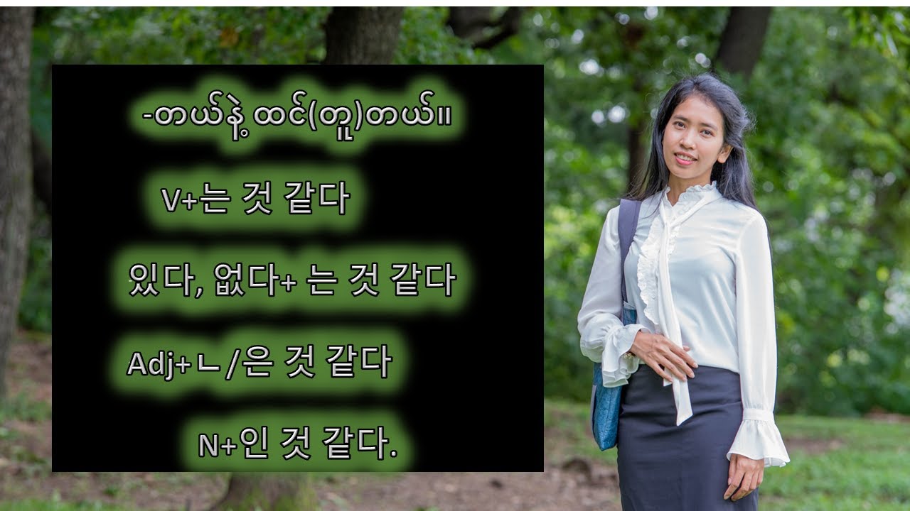 [blog.ayeayeaung.me] {V+는 것 같다 /있다, 없다+ 는 것 같다/Adj+ㄴ/은 것 같다/N+인 것 같다. = -တယ်နဲ့ ထင်(တူ)တယ်။ }