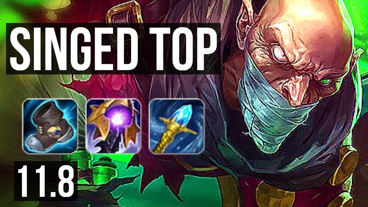 SINGED vs RYZE (TOP) | 1.7M mastery, 900+ games, 10/3/14, Godlike | BR Master | v11.8