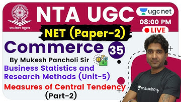 NTA UGC NET 2020 (Paper-2) | Commerce by Mukesh Sir | Business Statistics and Research Methods