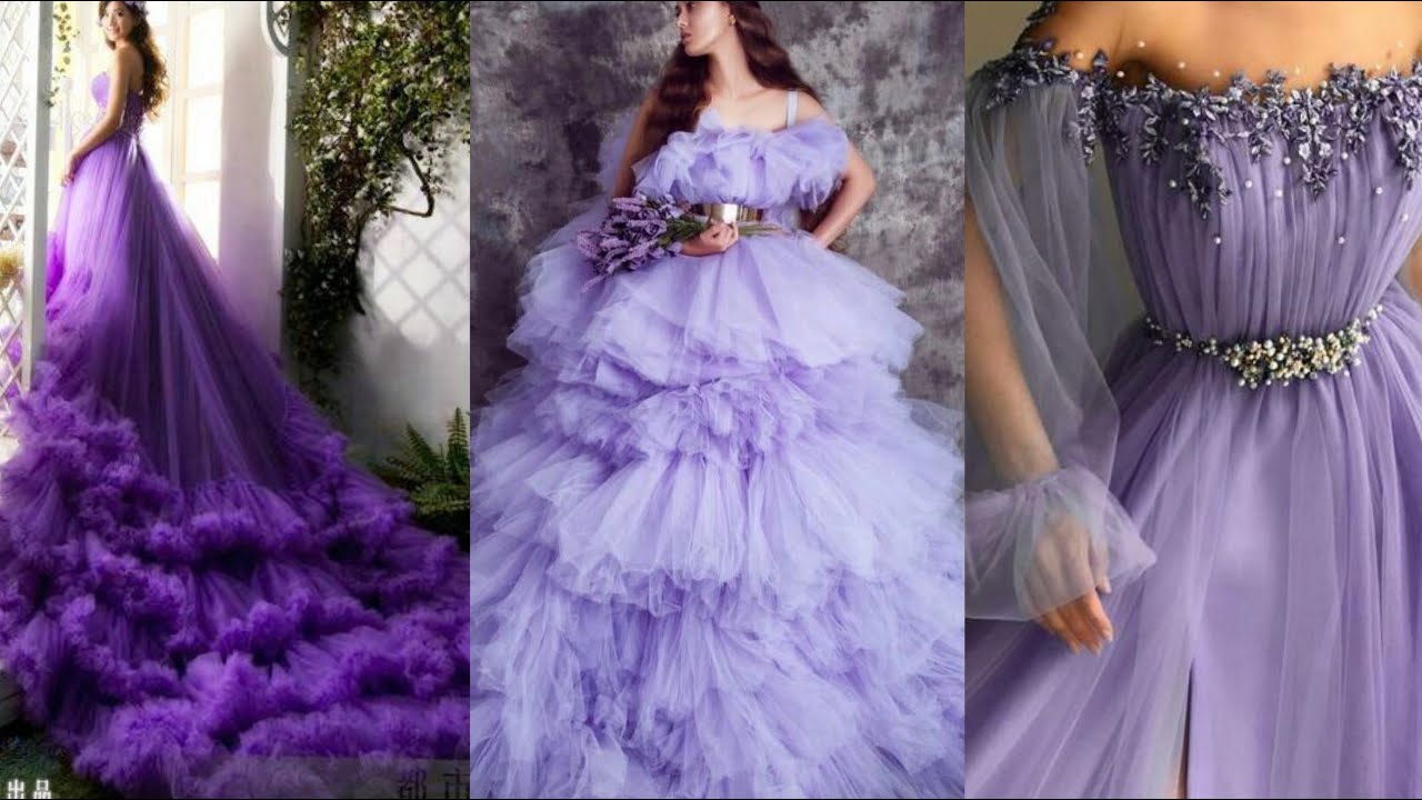 Premium AI Image | Beautiful bride girl in purple wedding dress evening  dress