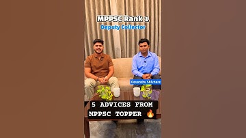 MPPSC RANK 1 - DEVANSHU SHIVHARE Sir | Toppers Advice: 5 Tips you can