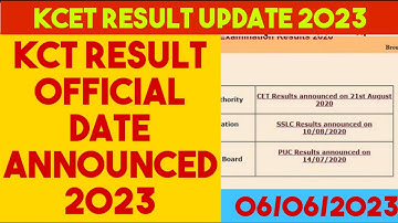 Kcet result 2023 KCET result official date announced 2023 how to se kcet result 2023 #kcet