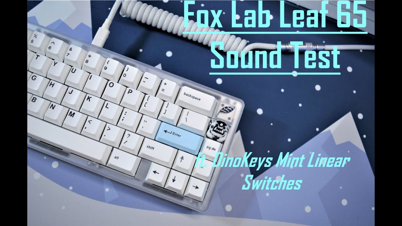 Sound Test Fox Lab Leaf 65 Mechanical Keyboard ASMR, DinoKeys Mint Linear Swtiches, Brass