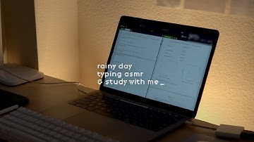 1 hr rainy day study with me / typing asmr