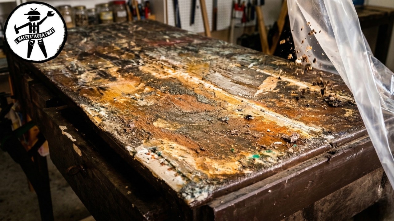 Я восстановил стол, кишащий термитами // Долгая реставрация //