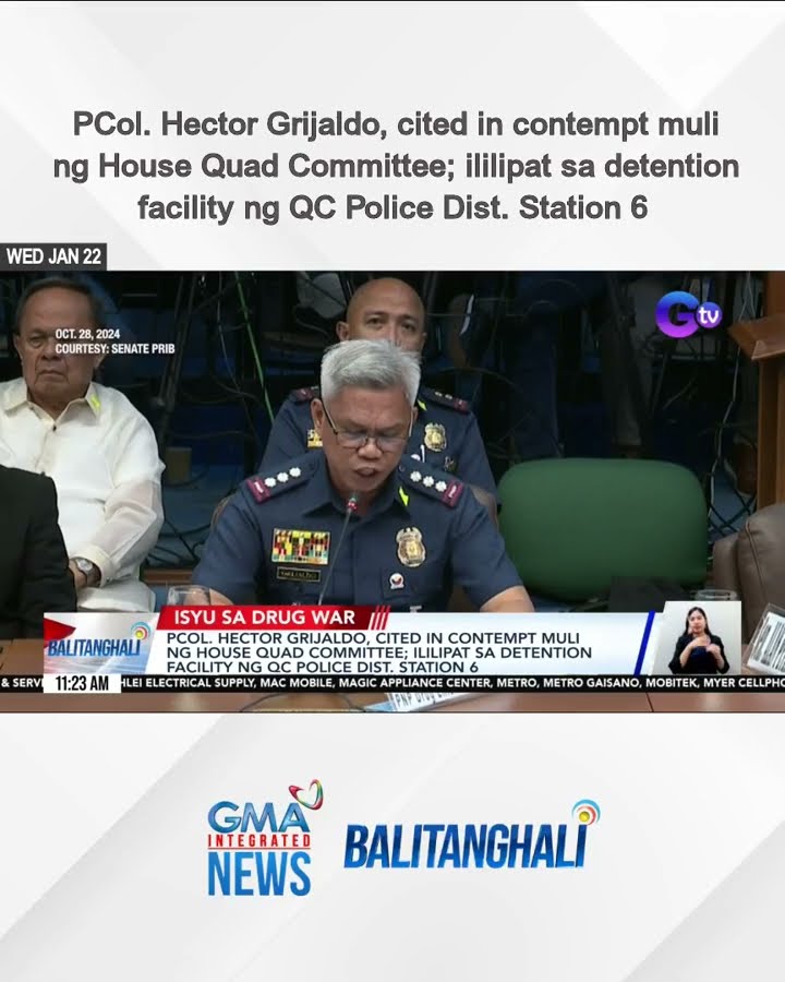 PCol. Hector Grijaldo, cited in contempt muli ng House Quad Committee; ililipat... | Balitanghali