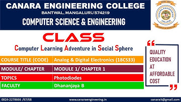 VTU ADE(18CS33) Analog & Digital Electronics  [photodiodes] (M1 L1)