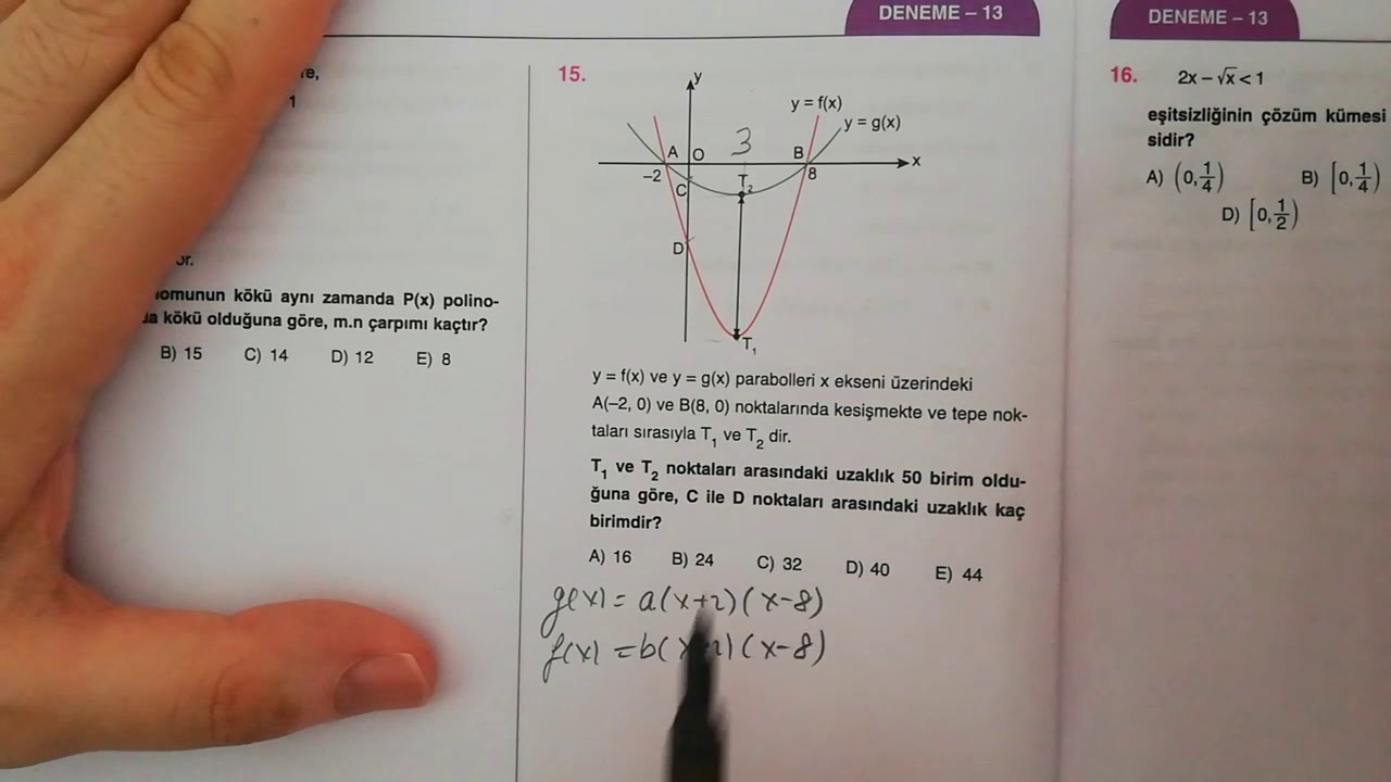 2 Parabol + 1 Fonksiyon Sorusu Çözümü.. 👍.. Metin.. Bilgi Sarmal.. Orijinal..