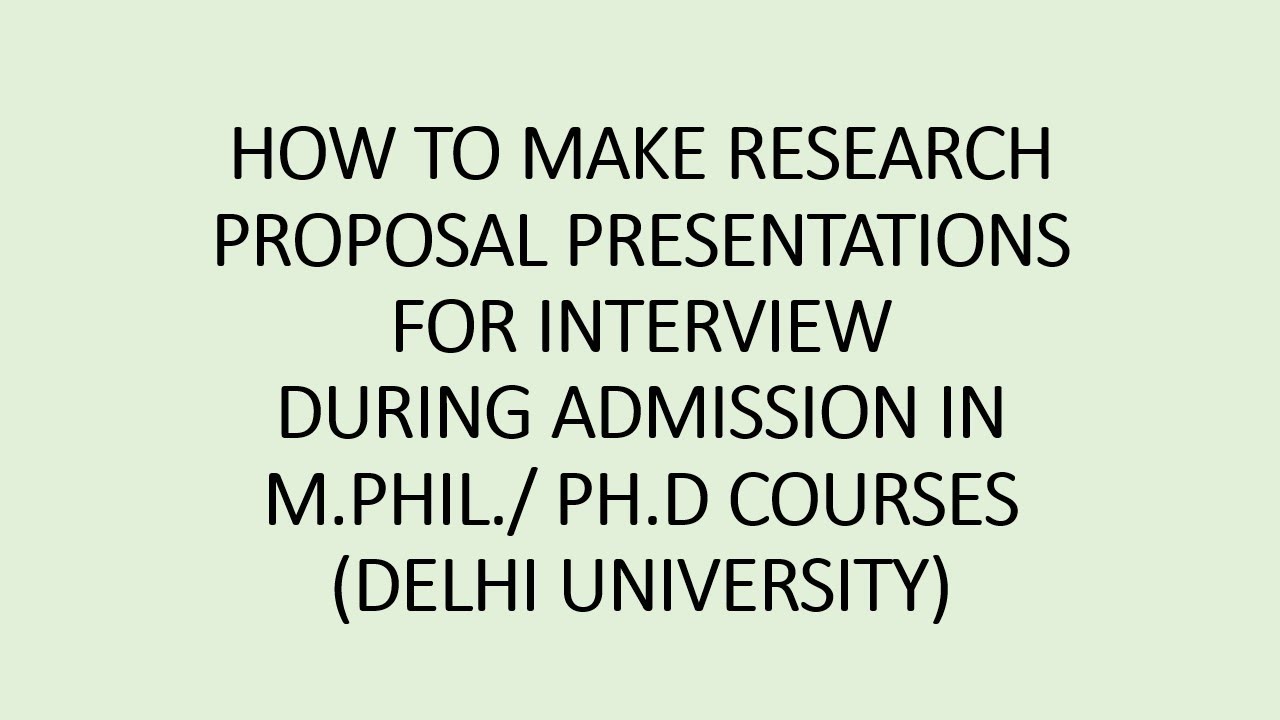research proposal presentation on youtube