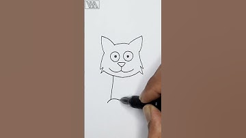 Very Easy! Cat Drawing Shorts 🐈 || How To Draw a Cat || #shorts #drawing #video