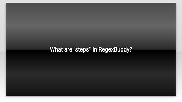What are "steps" in RegexBuddy?