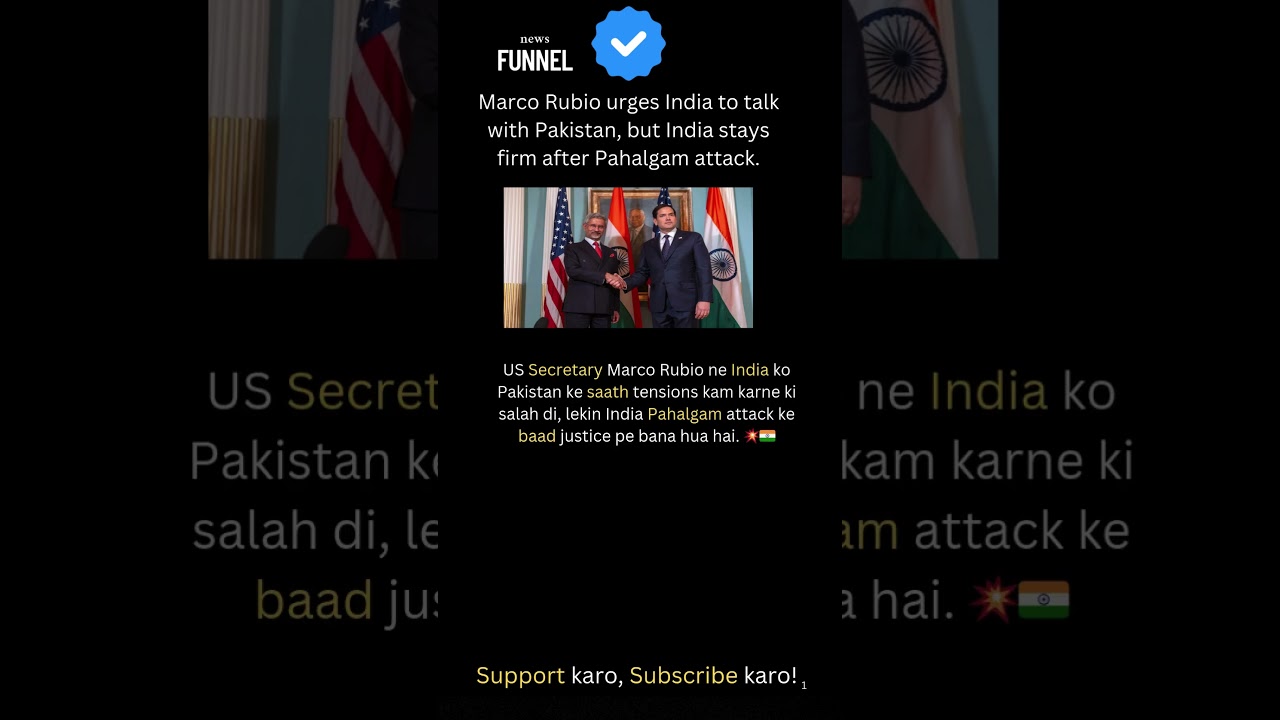 “India Refuses US Push to Talk to Pakistan After Pahalgam Attack”