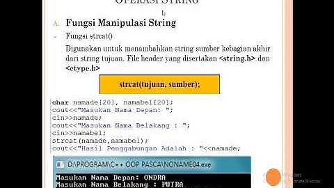 OPERASI STRING - Bahasa Pemrograman C++