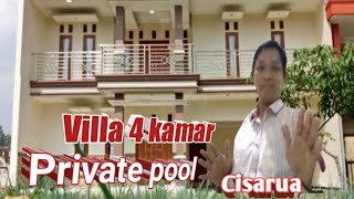 Villa tugu Cisarua || kolam renang private || view gunung