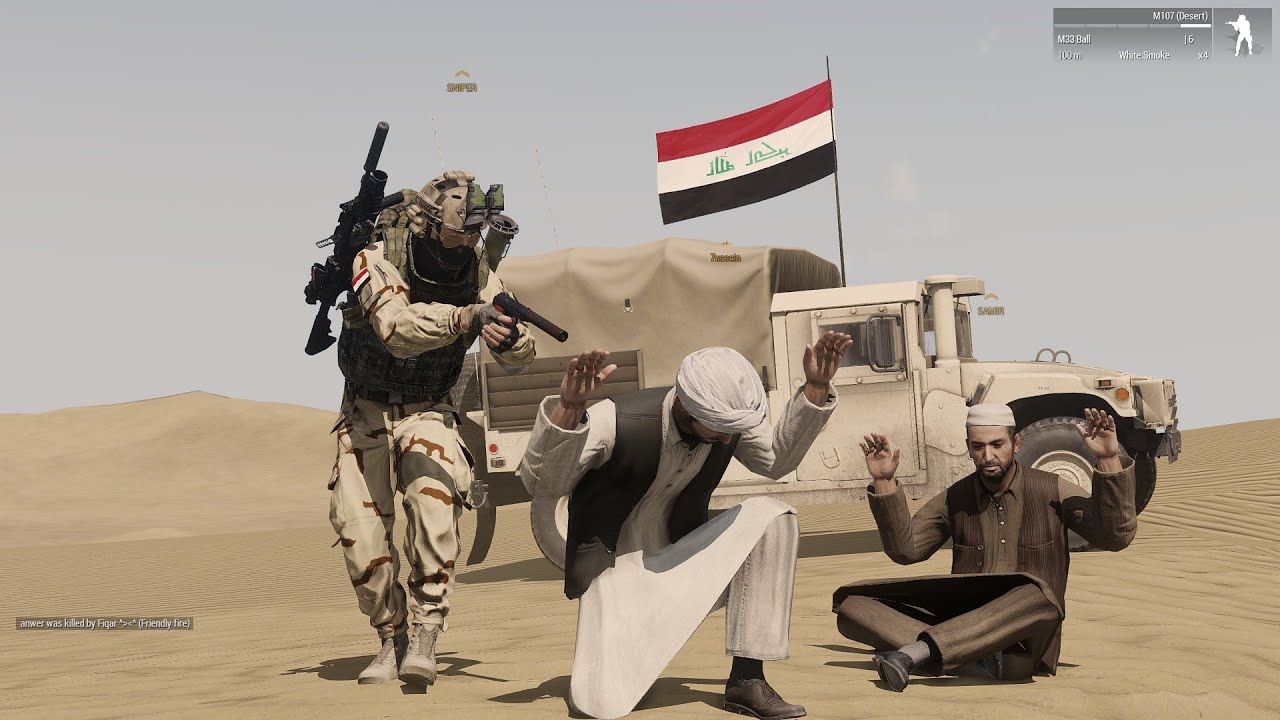 Иракская армия преследует контрабандистов на границе с Саудовской Аравией | Arma3