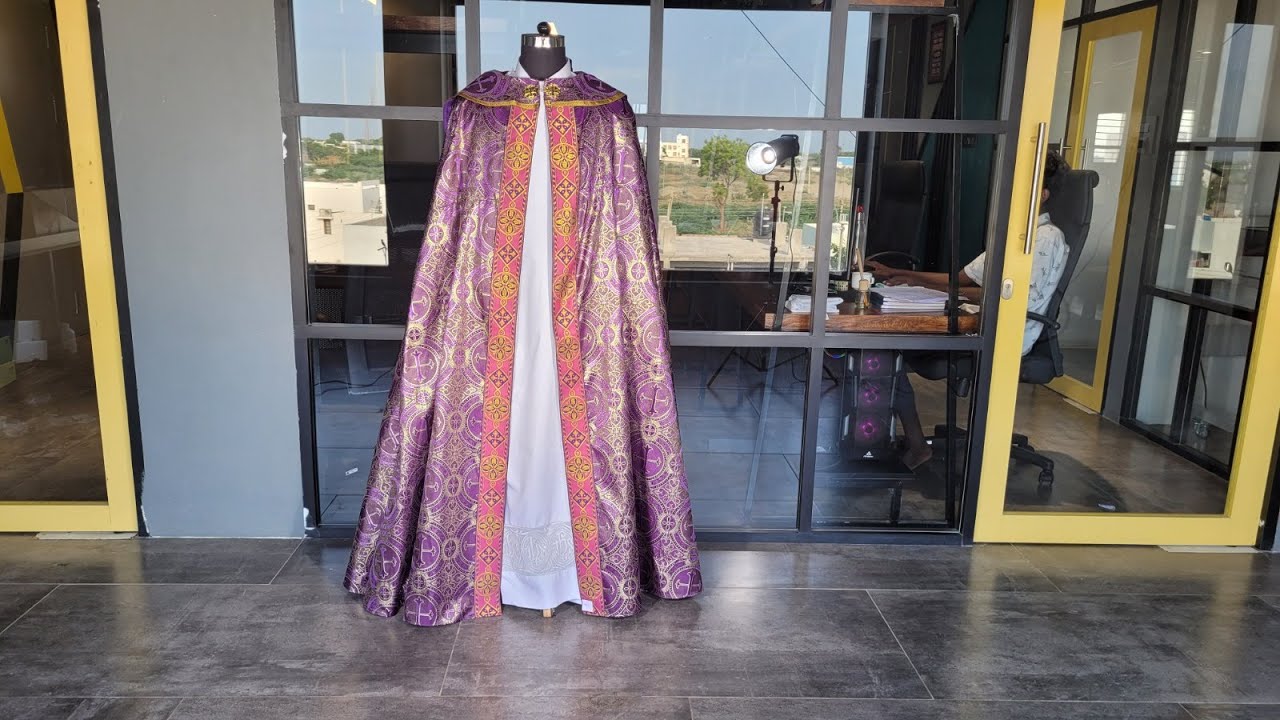 gothic-cope-vestment-with-braided-orphrey-by-psg-vestments-youtube