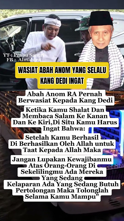 Masya Allah,Inilah Wasiat Agung Abah Anom Ke Kang Dedi Mulyadi #Dedimulyadi #Abahanom #shorts