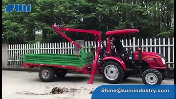 log trailer with hydraulic loading crane/grapple attachment
