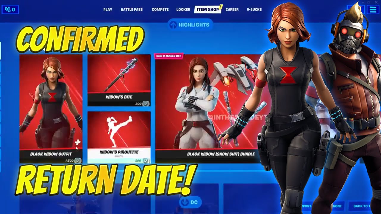 Black Widow Skin Return Release Date In Fortnite Item Shop! (Black