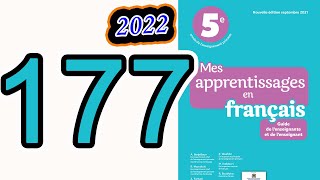 mes apprentissages en français 5 page 177