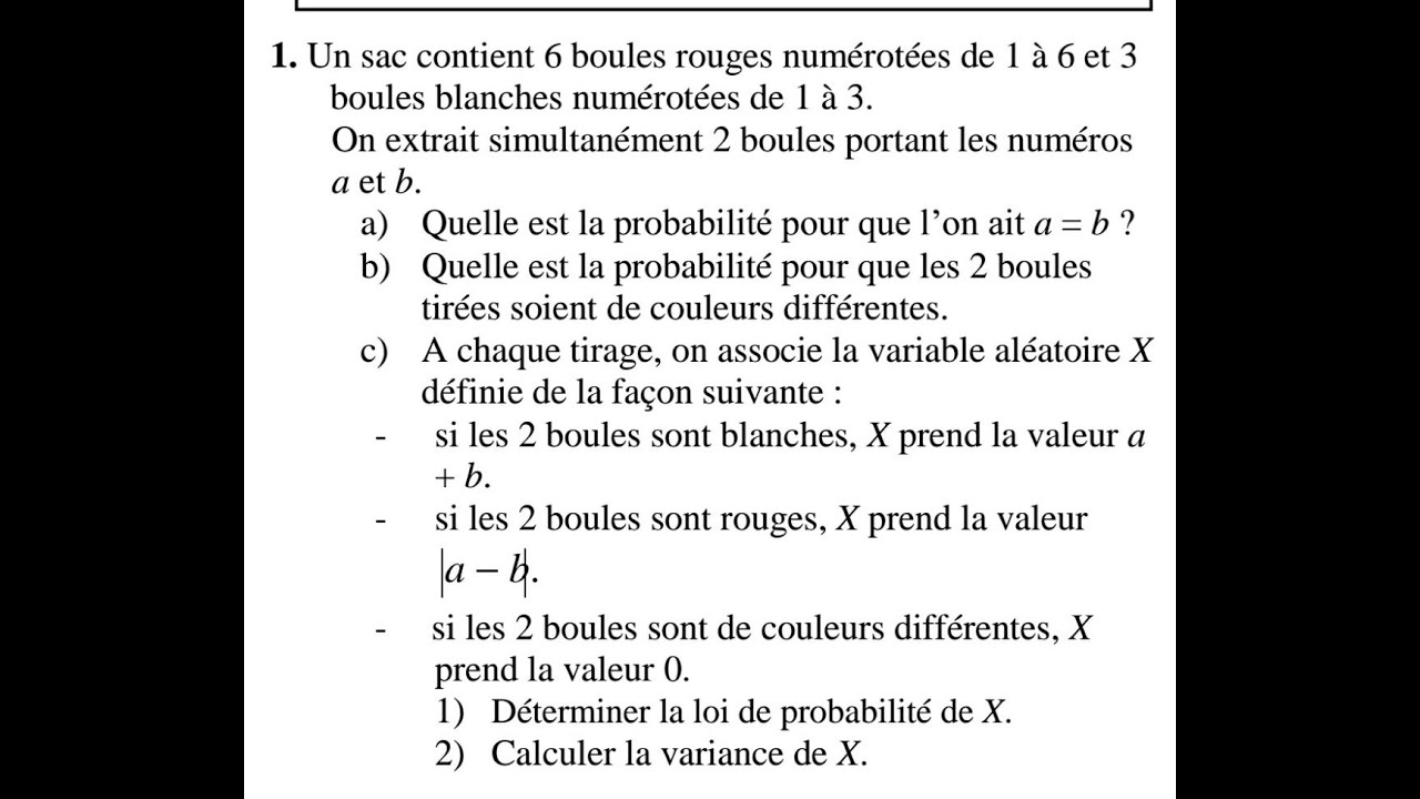 Probabilité// correction exercice bacc 2020