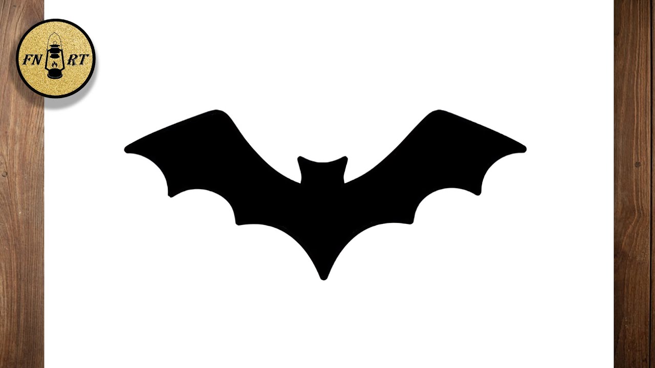 How to draw a bat silhouette easy - YouTube