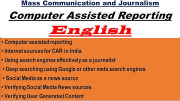 Computer Assisted Reporting CAR | English | media | #Journalism # Public relation  @Gyan channel