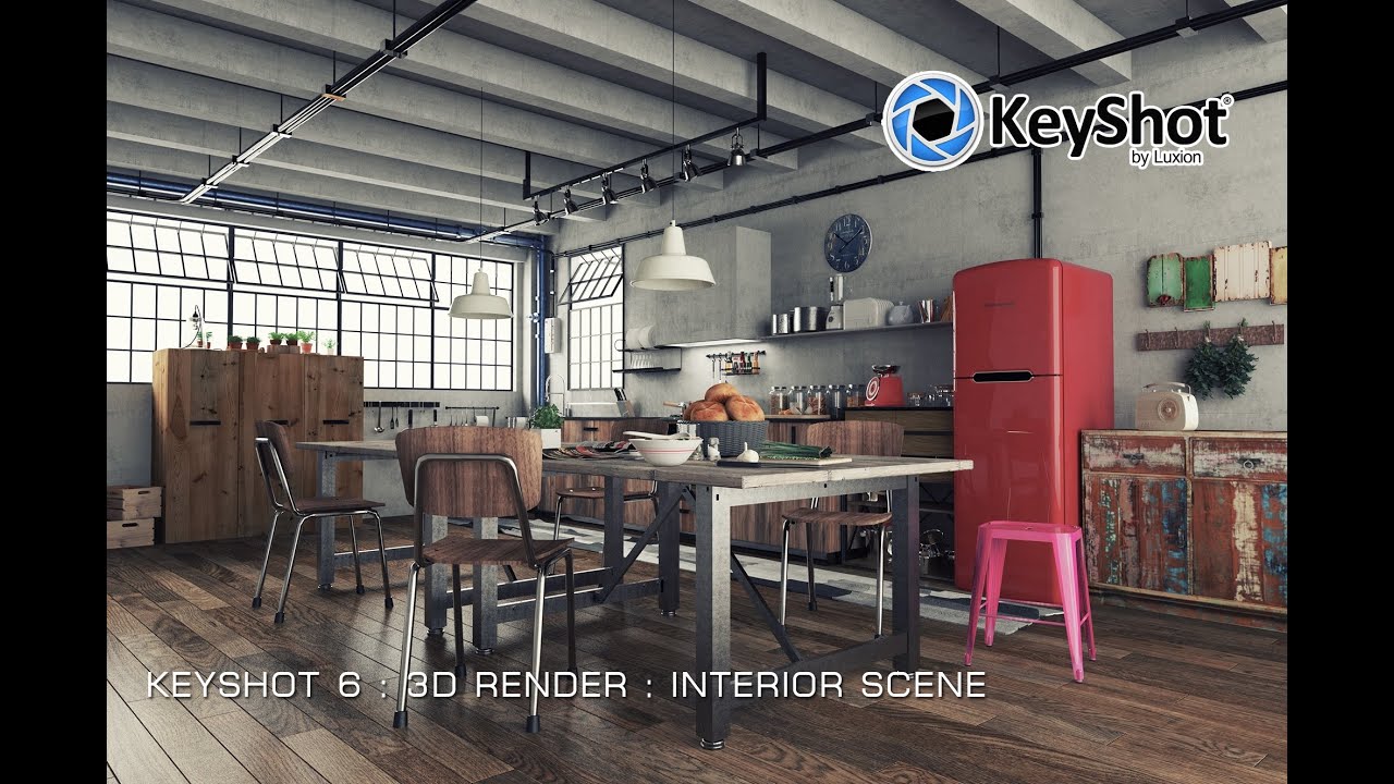 Keyshot 6 Interior Scene Shot Test Environment Lights And Materials Scene 04 No Sound