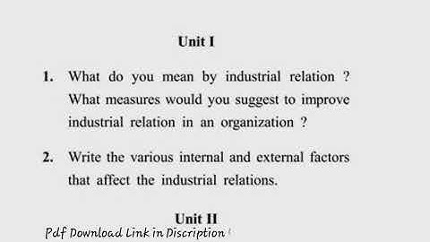Dcrust MBA 3rd Sem Industrial Relations & Labour Laws Question Paper