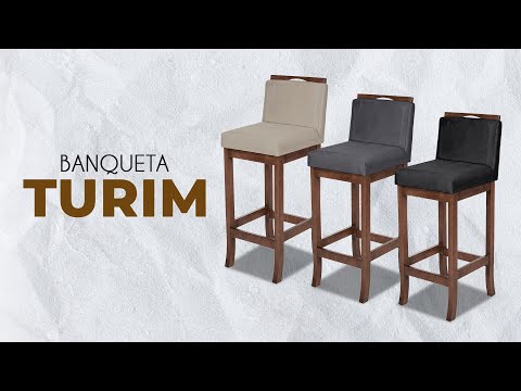 Banqueta Turim Estofada para Bancada Gourmet - CCS Interiores