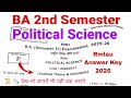 ba 2nd semester political science mcq | solved question paper 2026 | rmlau answer key 2026 | msu