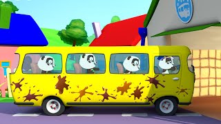 Kids and Baby Learn Colors with Finger Family Bus Paint