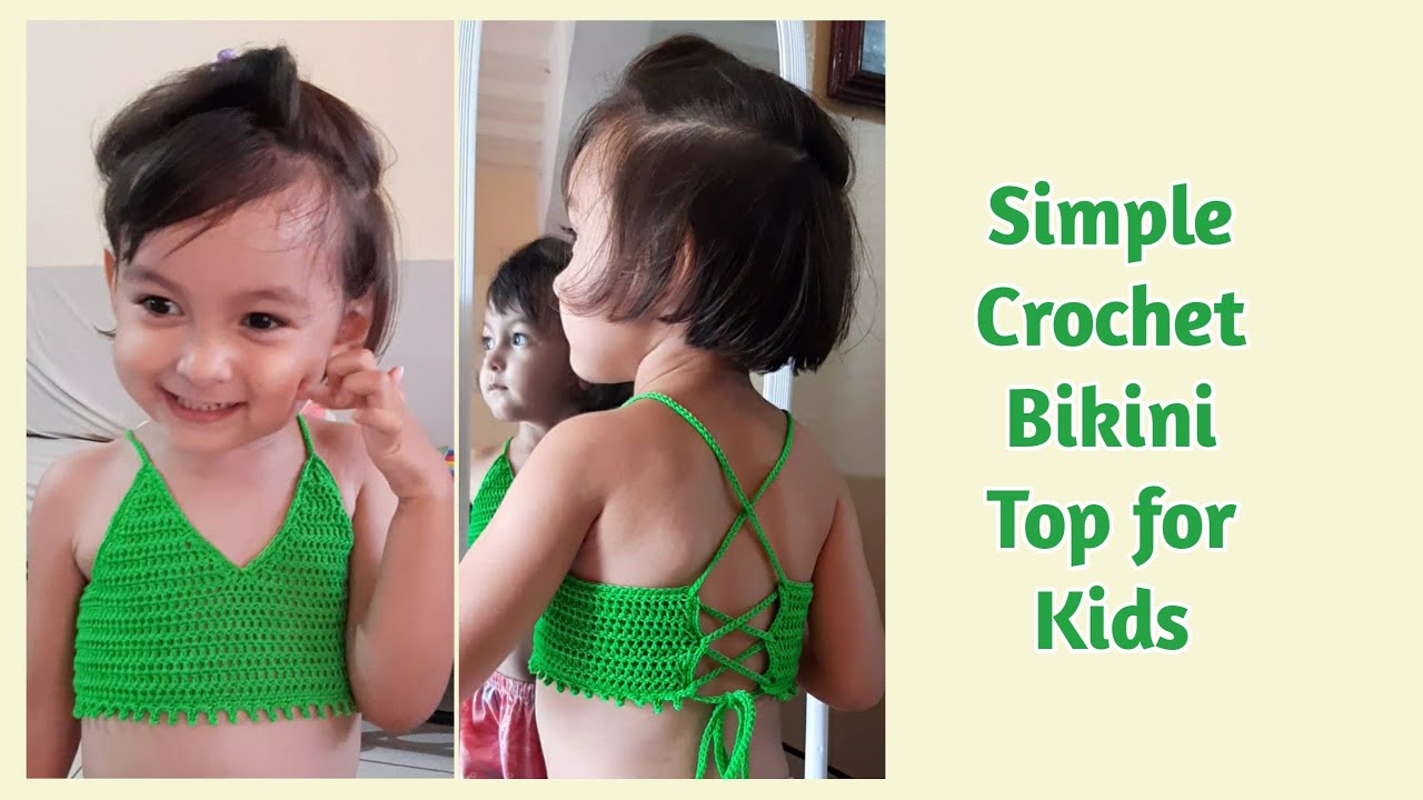 HOW TO MAKE A SIMPLE CROCHET BIKINI TOP FOR KIDS - Part 1 