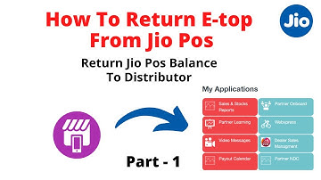 How To return Etop from Jio Pos ll JIO Fiory ll Return Jio Pos Balance To Distributor ll Part - 1