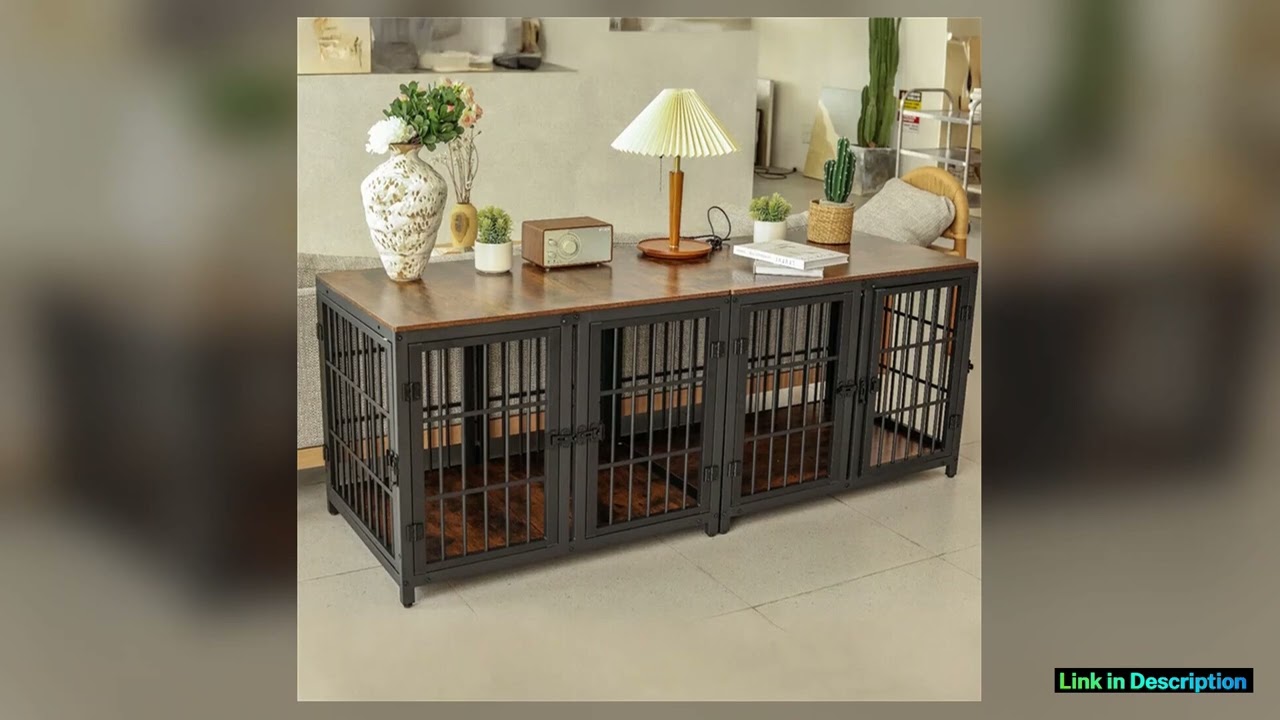 1Pcs Ultra Thicken Dog Crate Cage Pet Dog Puppy Kennel with Removable Divider and 4 Doors for 2