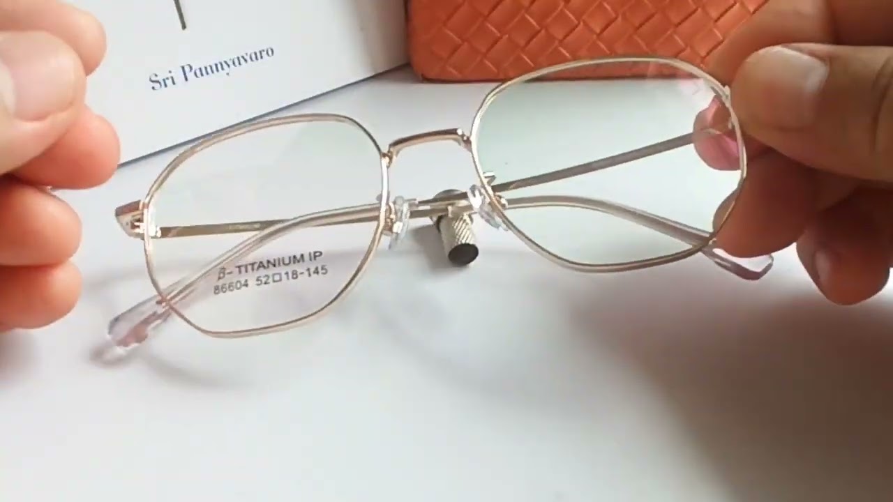 FF160 Full Frame Kacamata Pria Minus Progresif octagonal Titanium Pria wanita