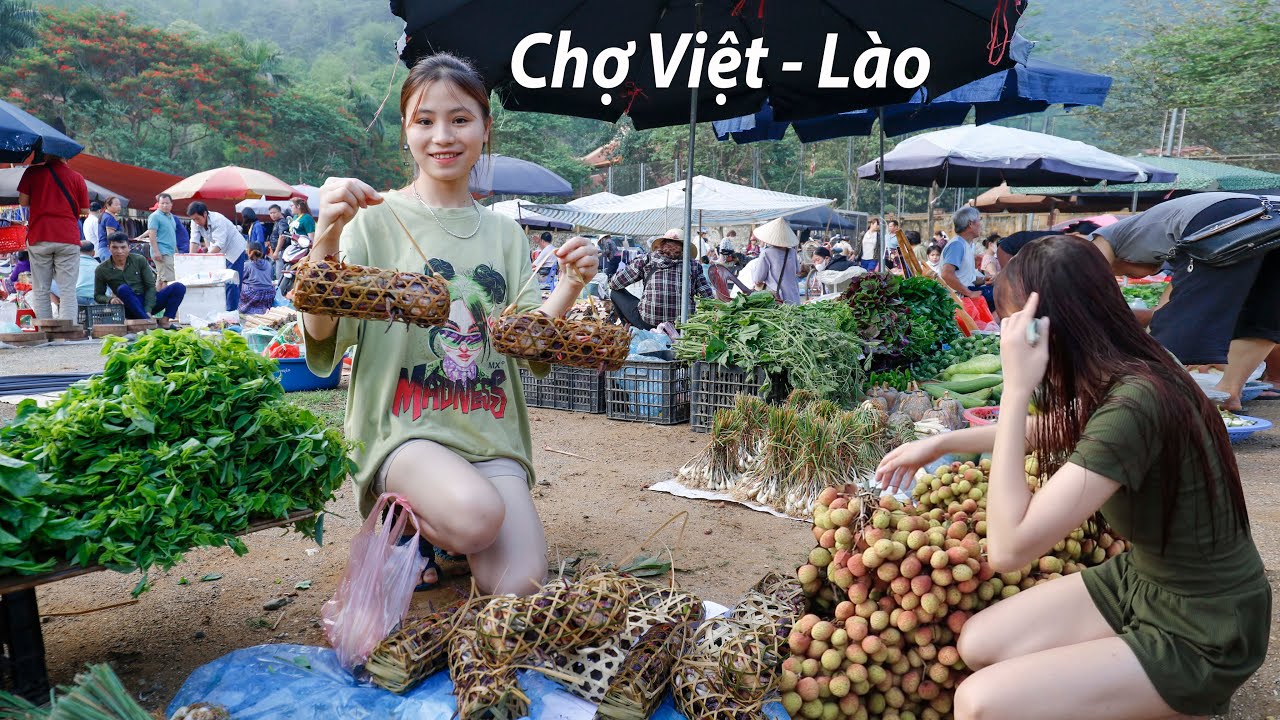 Đi mua Cua đá ở Chợ biên giới 2 nước Việt - Lào cùng sang trao đổi hàng hoá