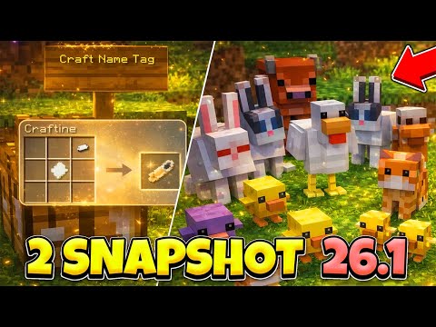New Baby Mobs 🐾 Craftable Name Tags & Cute Sounds — Minecraft 26.1 Snapshot 2 Review!