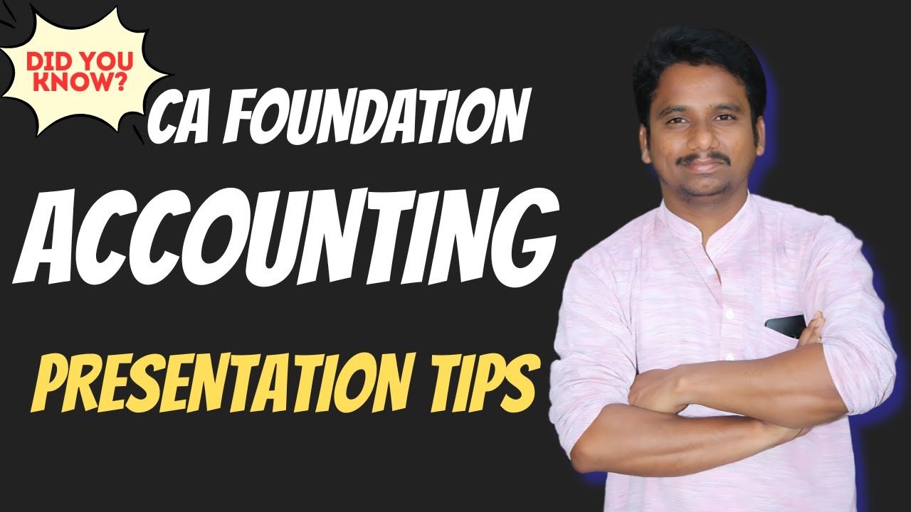 CA Foundation || Accounting || Preparation Tips - YouTube