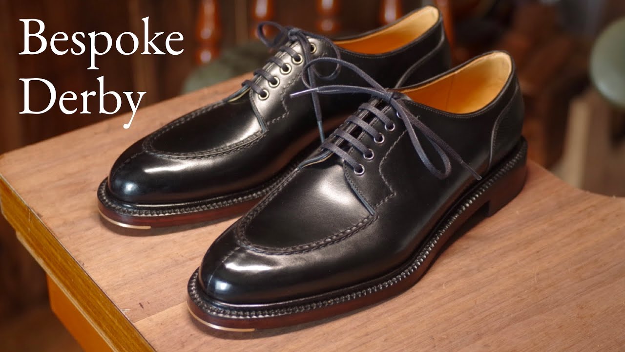 【スキンステッチ靴完成】注文靴カジュアルなダービーの完成｜靴磨きと解説 bespoke shoes making