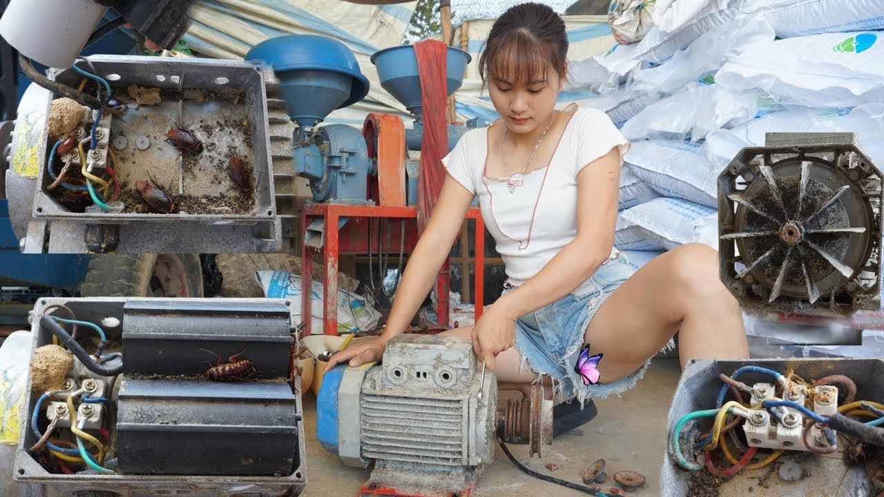 Old Rusted Generator Genius girl repairs and restores old Rusty Generators into new one ...