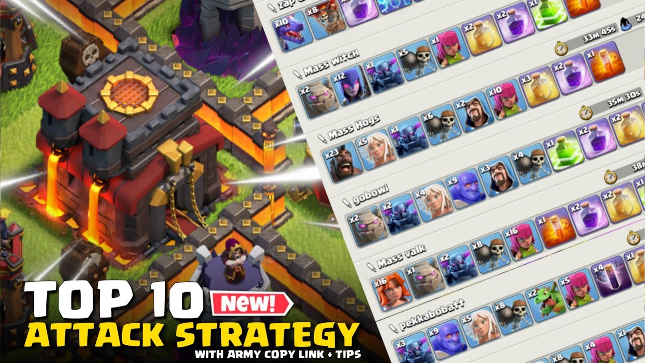 Top 10 Best Th10 Attack Strategy 2023 Town hall 10 Best Army in Clash