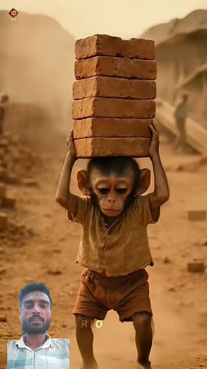 monkey hardwork #shortvideo #shortsviral #shortvideo #greenscreen #greenscreen