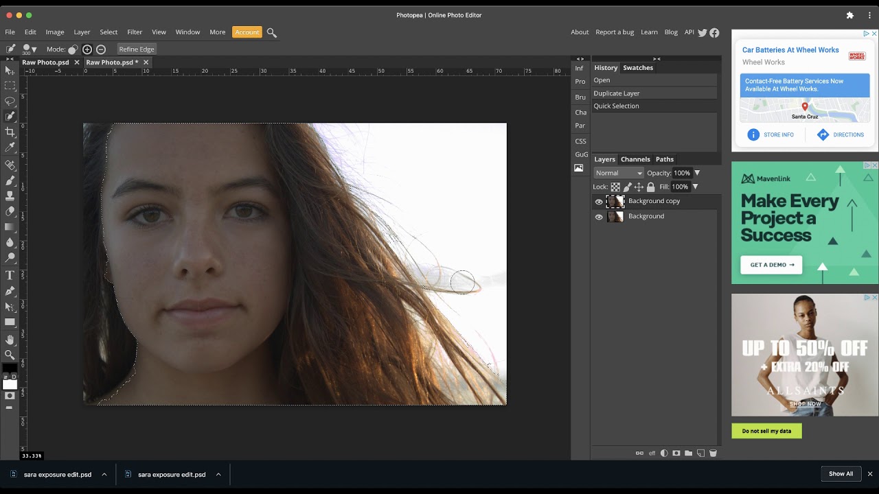 1-Portrait: selective exposure edit