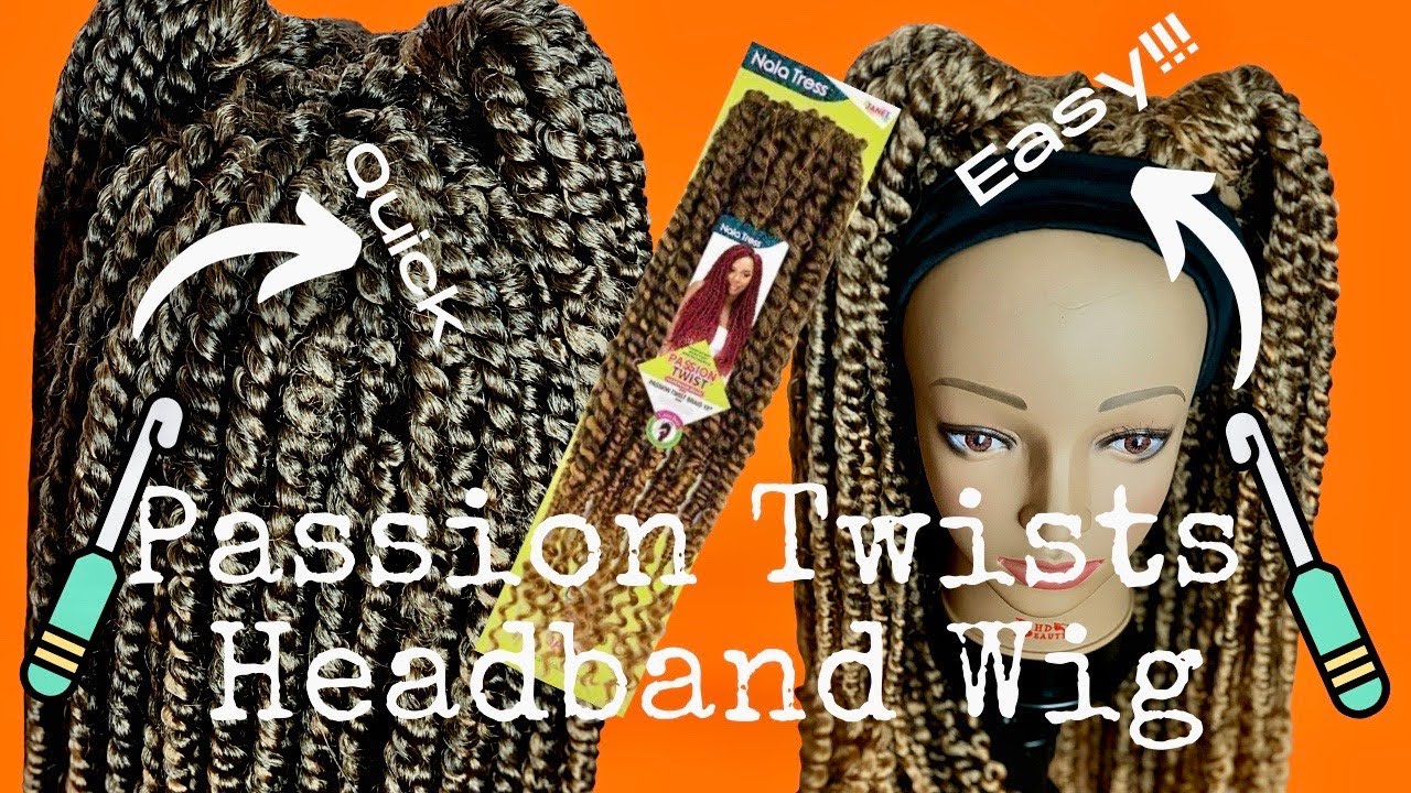 How To DIY Headband Wig Honey Blonde Passion Twists Headband Wig Quick & Easy
